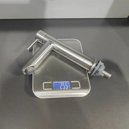 Roestvrijstalen wastafelkraan met één hendel voor de gootsteen