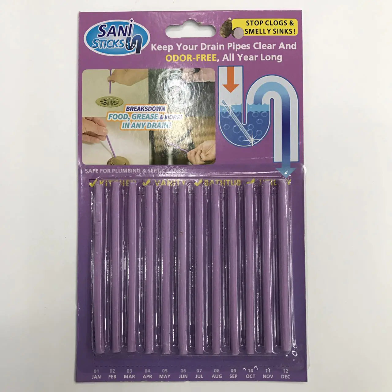 Afvoerreiniger sticks voor gootsteen