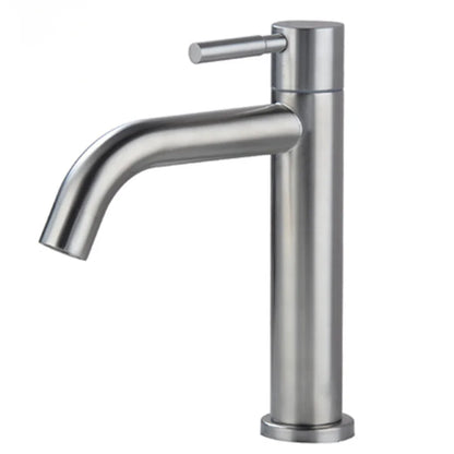 Roestvrijstalen wastafelkraan met één hendel voor de gootsteen