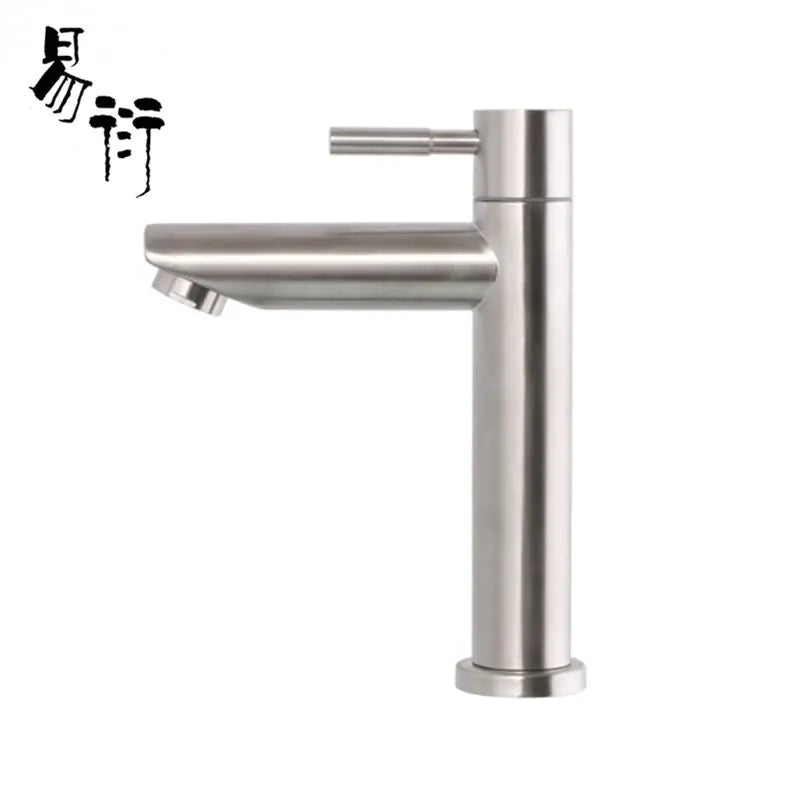 Roestvrijstalen wastafelkraan met één hendel voor de gootsteen