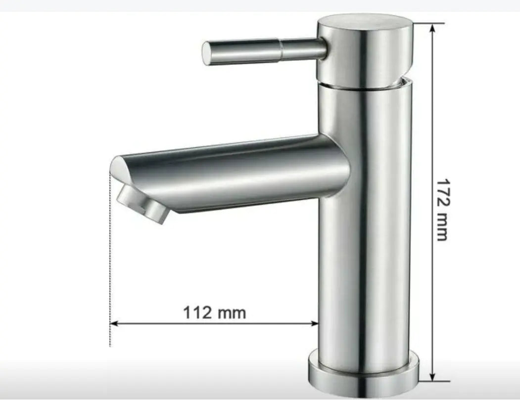 Roestvrijstalen wastafelkraan met één hendel voor de gootsteen